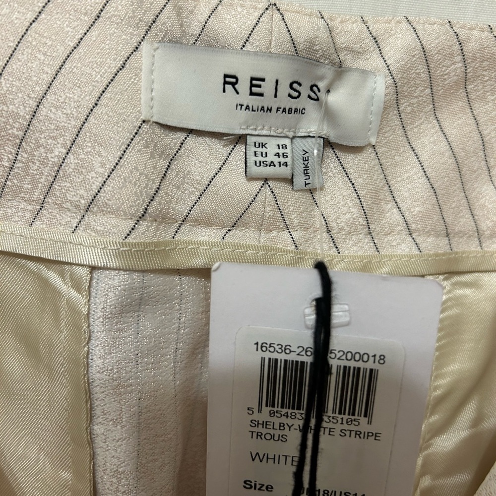NWT Reiss Off-White Pinstripe Dress Pants - Picture 3 of 6